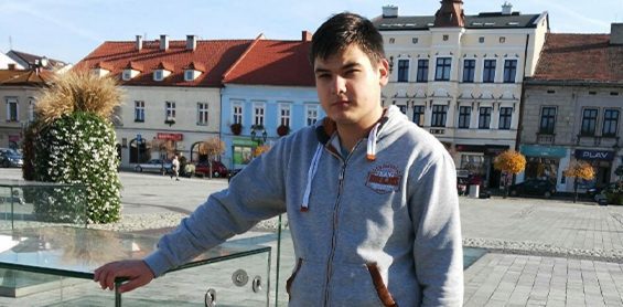 mężczyzna, student, rynek