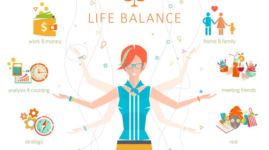 grafika, life balance, kobieta