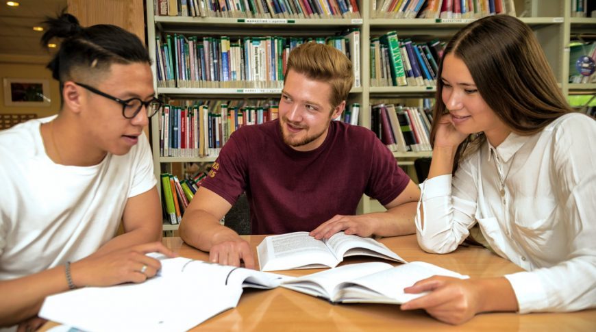 biblioteka, studenci, nauka, książki