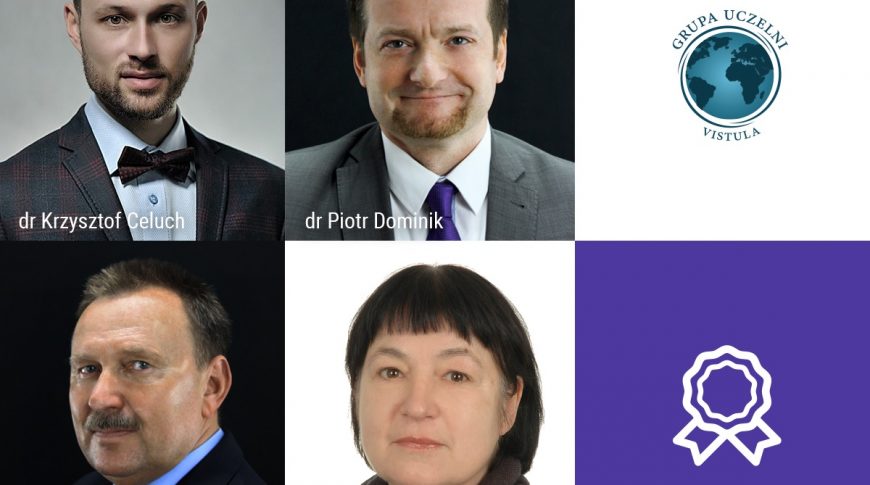 kolaż, fotografie, portrety, wykładowcy, vistula, uniwersytet