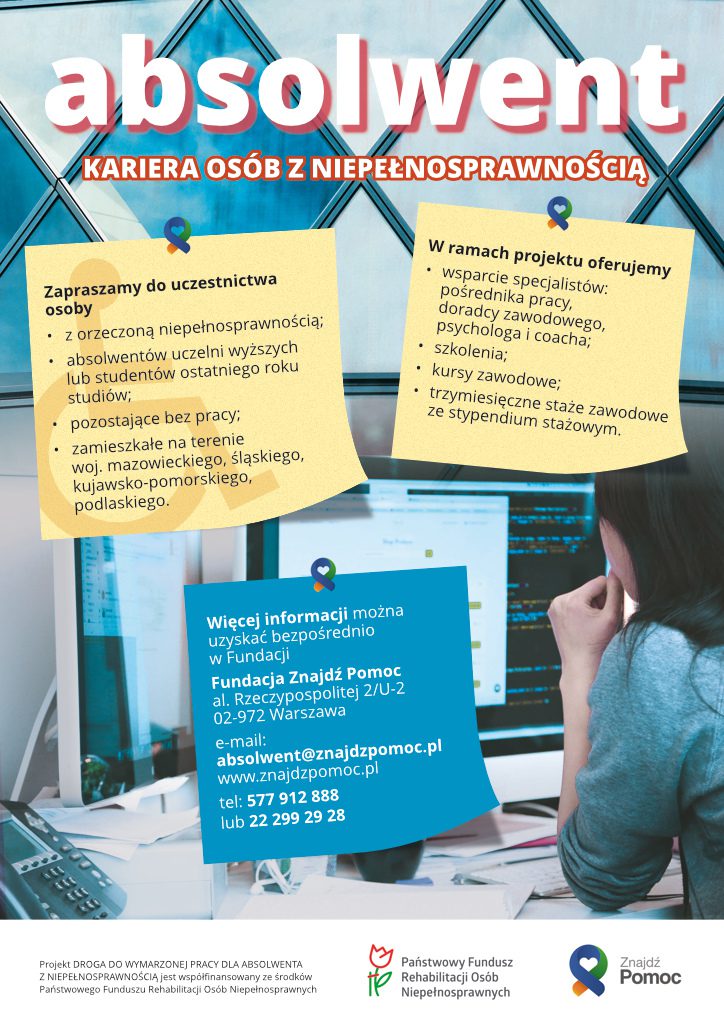 Plakat: Absolwent - kariera osób z niepełnosprawnością